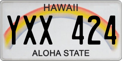 HI license plate YXX424