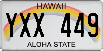 HI license plate YXX449