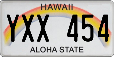 HI license plate YXX454