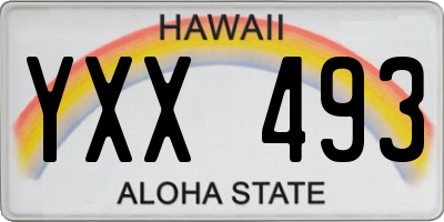 HI license plate YXX493