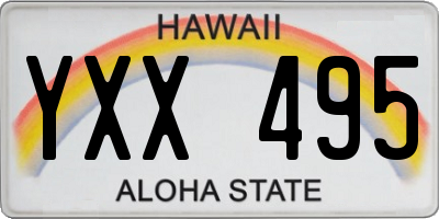 HI license plate YXX495
