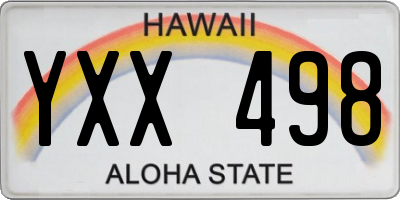 HI license plate YXX498