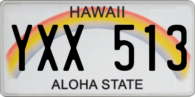 HI license plate YXX513