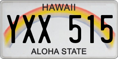 HI license plate YXX515