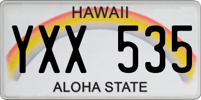 HI license plate YXX535