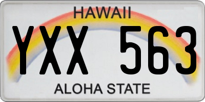 HI license plate YXX563