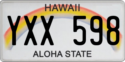 HI license plate YXX598