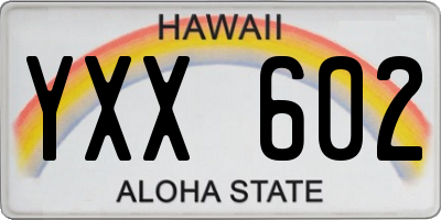 HI license plate YXX602