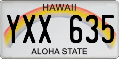 HI license plate YXX635