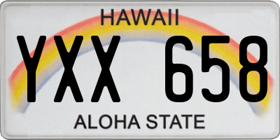 HI license plate YXX658