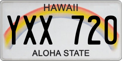 HI license plate YXX720