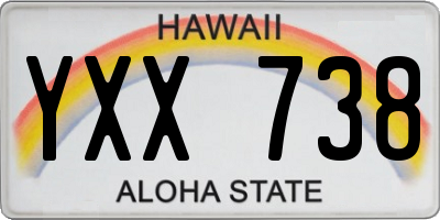 HI license plate YXX738
