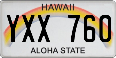 HI license plate YXX760