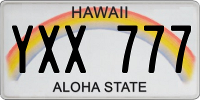 HI license plate YXX777