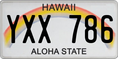 HI license plate YXX786