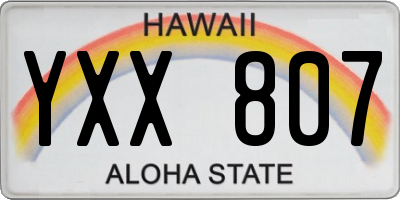 HI license plate YXX807