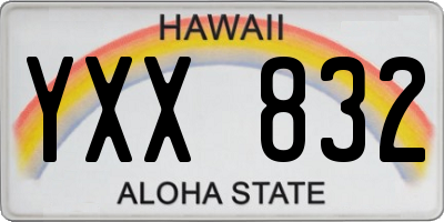HI license plate YXX832