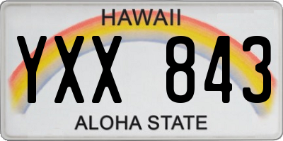 HI license plate YXX843
