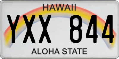HI license plate YXX844