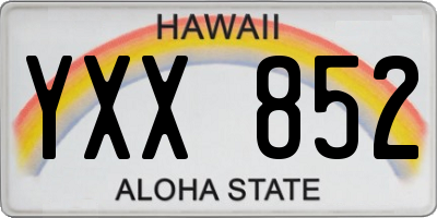 HI license plate YXX852