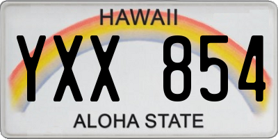 HI license plate YXX854