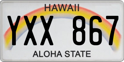 HI license plate YXX867