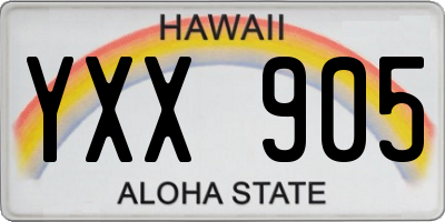 HI license plate YXX905