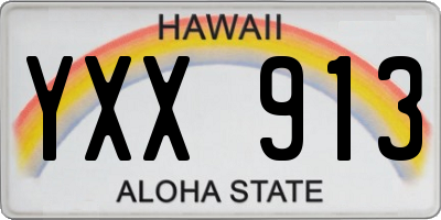 HI license plate YXX913