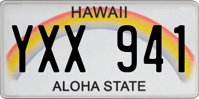 HI license plate YXX941