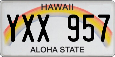 HI license plate YXX957