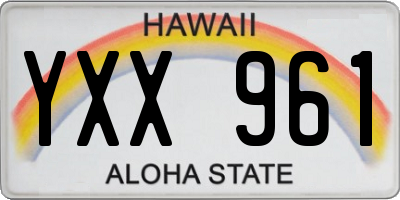 HI license plate YXX961