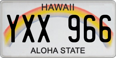 HI license plate YXX966