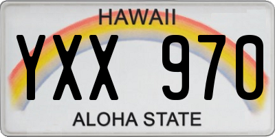 HI license plate YXX970