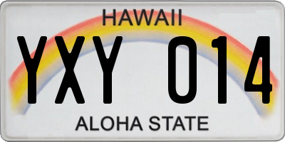 HI license plate YXY014