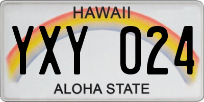 HI license plate YXY024