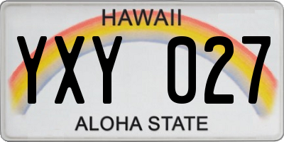 HI license plate YXY027