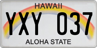 HI license plate YXY037