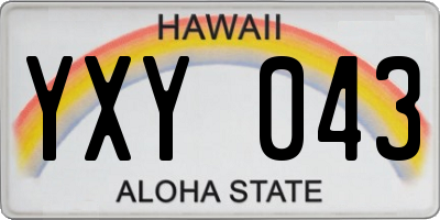HI license plate YXY043