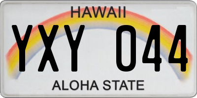HI license plate YXY044