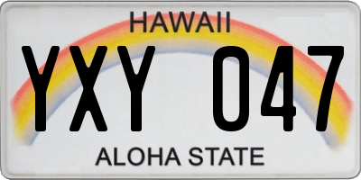 HI license plate YXY047