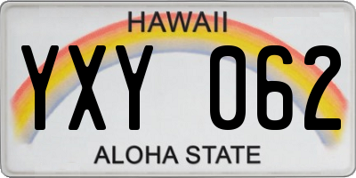 HI license plate YXY062