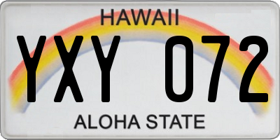 HI license plate YXY072