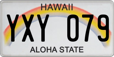 HI license plate YXY079