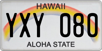HI license plate YXY080