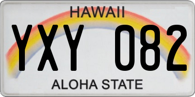 HI license plate YXY082