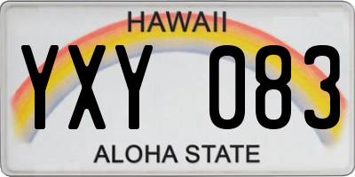 HI license plate YXY083