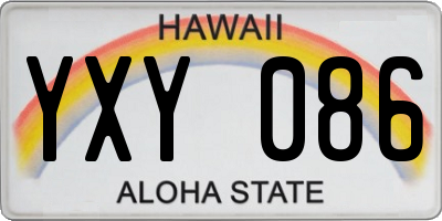 HI license plate YXY086