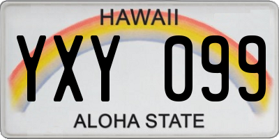 HI license plate YXY099