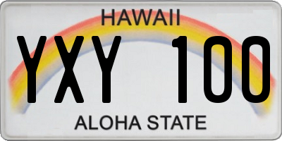 HI license plate YXY100