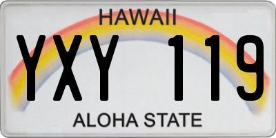 HI license plate YXY119